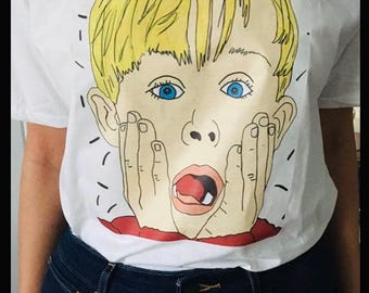 Home Alone Kevin scream unisex cotton tshirt
