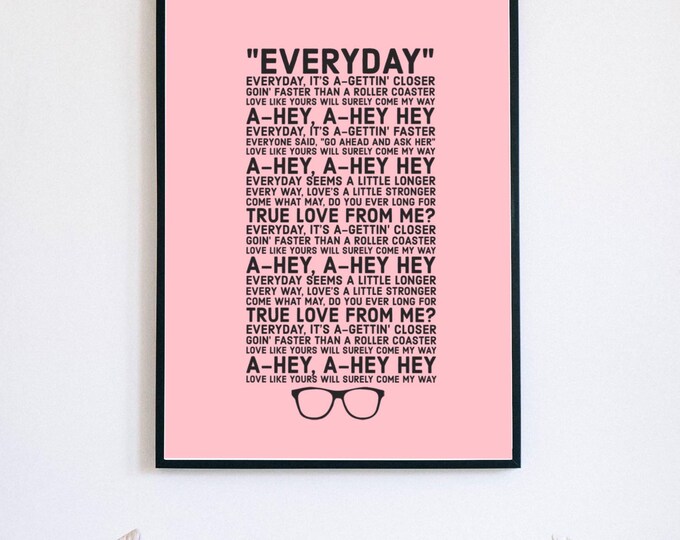 Everyday lyrics art print A4 (Matte/Holographic finish)
