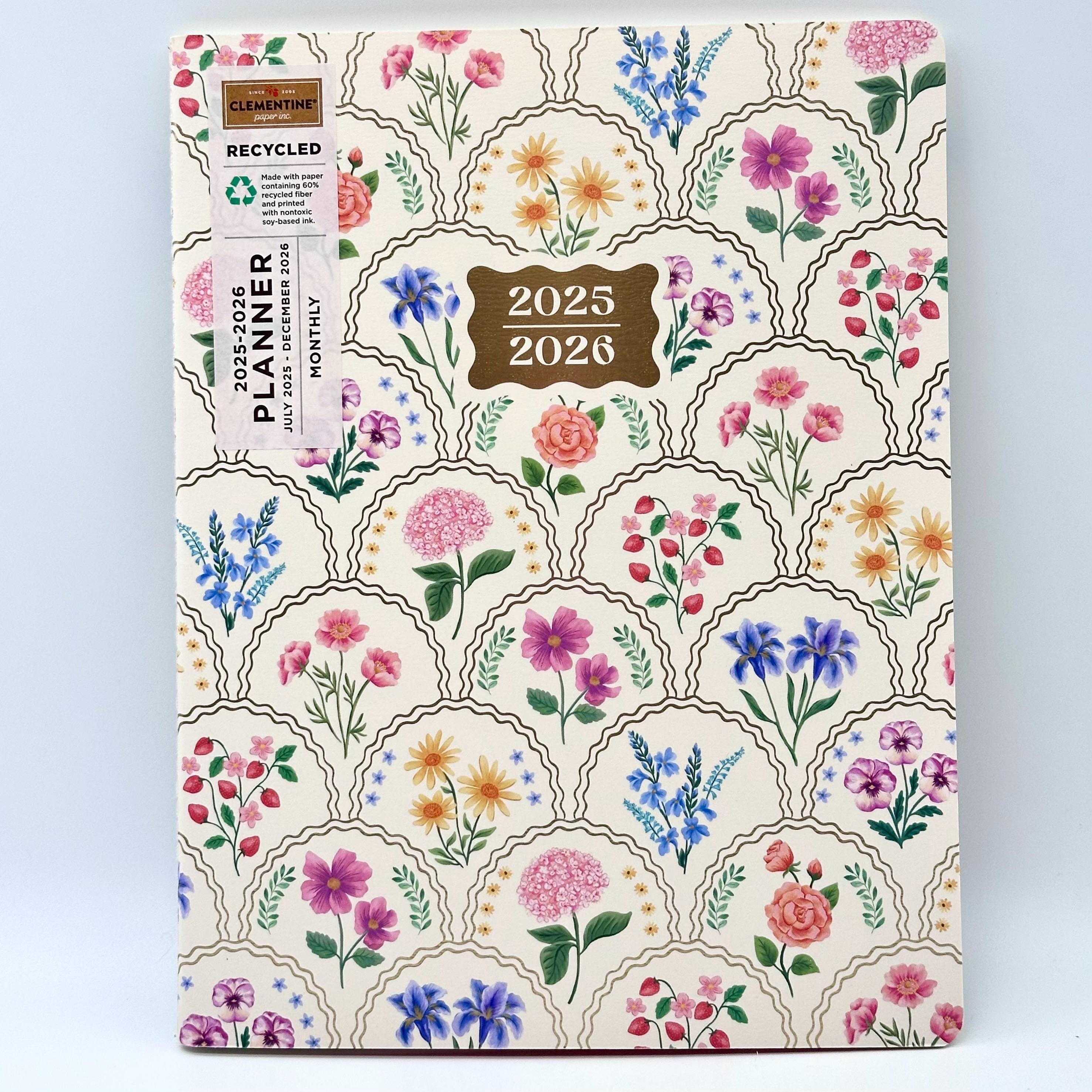 2025-2026 Clementine Paper inc. 17-month Large Size Planner (Multi/Florals)