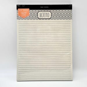 Rae Dunn NOTEPAD. i LIST PAD. Podkładka prawna, 2 sztuki, rozmiar 8,5” x 11”