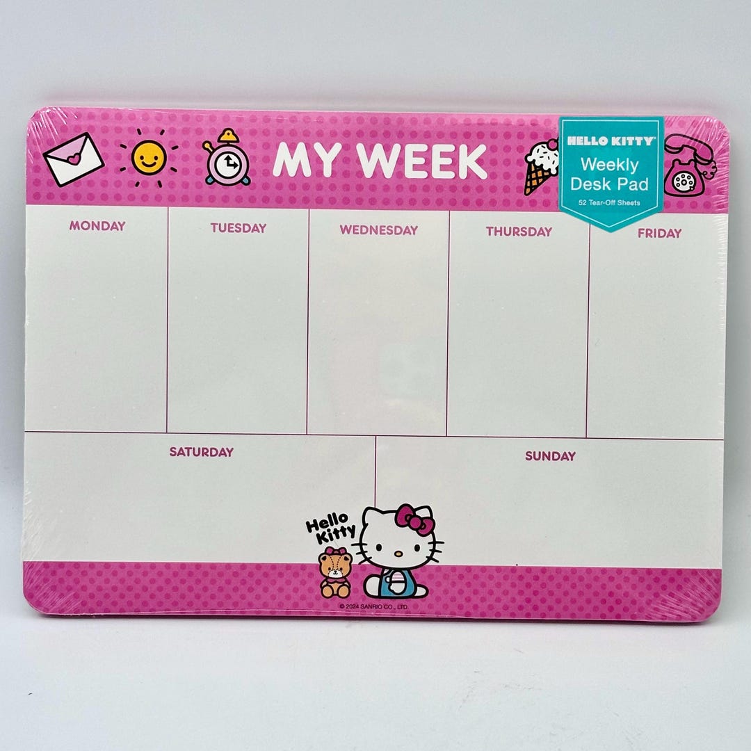 Hello Kitty MY WEEK Weekly Desk Pad Notepad 52 Tear-off Sheets - Etsy