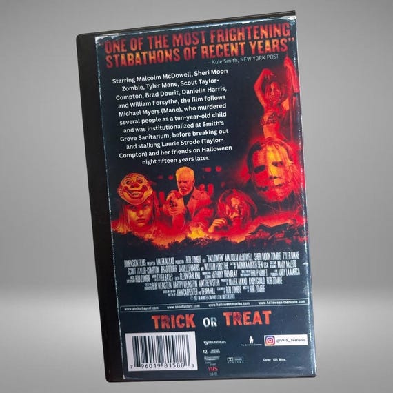 Rob Zombie Halloween 1 ORANGE VHS Tape Custom Cover Art Work. the