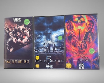 Final Destination 3 ,5 &  Bloodlines Movie VHS Custom ARTWORK .