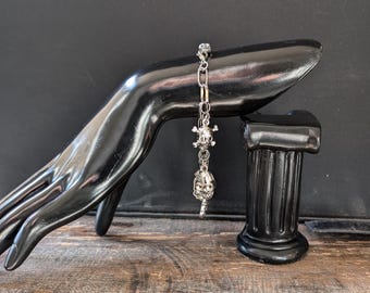 Skulls & Shadows Gothic Charm Bracelet