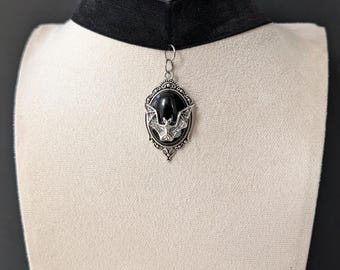 Midnight Winged Guardian Velvet Choker