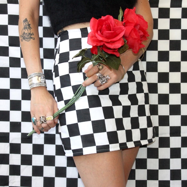 Comprobar Mini falda / cuadros minifalda Mod Sz XS S M L