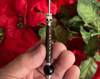 Cigar Nubber Holder Onyx The Pirate Skull Carved Bone Cigar Pick a unique gift for him or any cigar enthusiast
