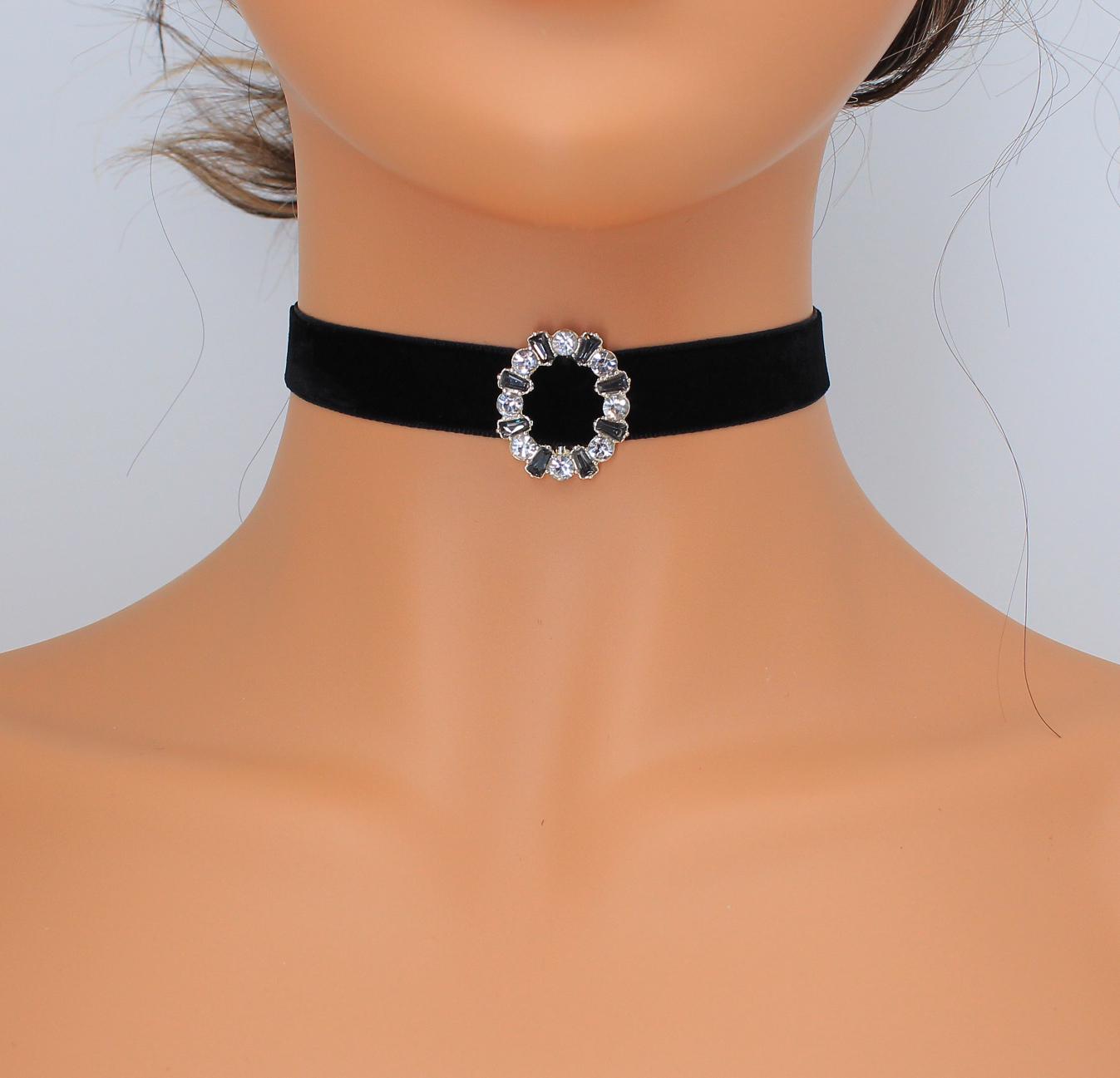Collier Ras De Cou Gothique - Velours Noir Large - Fait Main - Neuf