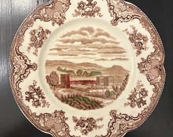 Johnson Brothers Old Britain Castles-Brown Multicolor-Dessert Plates-Salad Plates-Antique-Vintage-Transferware