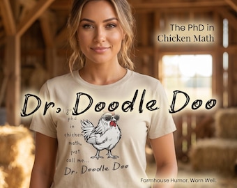 Dr. Doodle Doo Chicken Illustration T-Shirt | Funny Poultry Pun Tee