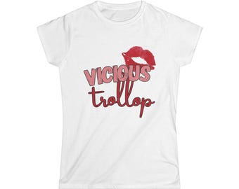 Vicious Trollop/Kiss graphic tee | Women's Tee, Lip Print, Inspired by Gilmore Girls