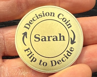 Custom Decision Coin Flip To Decide Couple Gift Choosing Coin Personalized Gift-Name Coin Birthdate Keepsake Tossing Coin Couple Games Coin