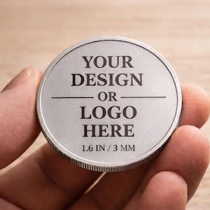 Moeda com logotipo ou design personalizado | Moeda de metal personalizada | Presente de aniversário para casais | Moeda personalizada para empresas ou eventos | Moeda comemorativa