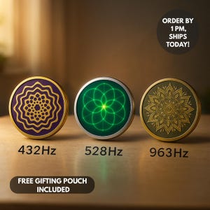 Cymatic Frequency Coin Set: Spiritual Healing, Sound Energy - 432Hz, 528Hz, 963Hz