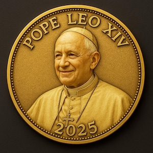 Pope Leo XIV Münze 2025 – Erster amerikanischer Pope Sammler Token – Katholisches Geschenk Souvenir – Neue Pope Münze – US Robert Francis Prevost Münze