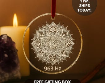 Conjunto de adornos de frecuencia cimática: cristal de sanación sonora, geometría sagrada