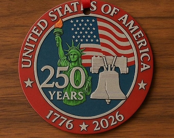 250 Jahre Jubiläumsverzierung: USA Pate Andenken-Metallverzierung