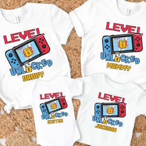 Custom Level Unlocked Birthday Shirt, Birthday Gamer Gift, Game Lover Birthday Shirt, Custom Birthday Teen Kids Gift, Gamer Party Shirt