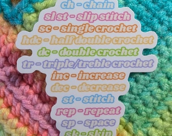 Crochet Dictionary Vinyl Sticker, Water Bottle Sticker, Laptop Sticker, Funny Sticker, Gift for Crocheter, Waterproof