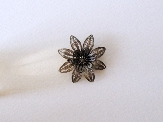 Late 19th century lotus or floral bloom brooch pi… - image 2