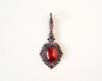 Early or mid-20th century carnelian and sterling silver lavaliere pendant