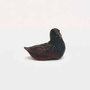 Vintage geschnitzte Holzperle in Form einer Ente