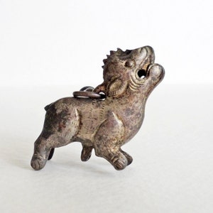 Silver lion charm, probably part of chatelaine, early or mid-20th century