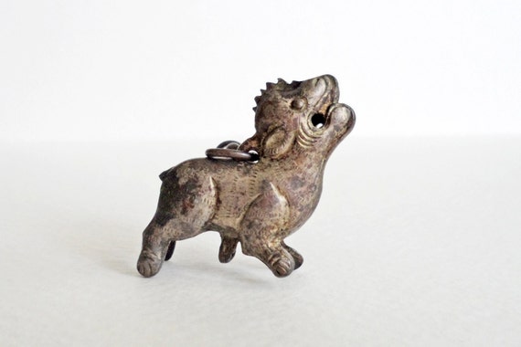 Silver lion charm, probably part of chatelaine, e… - image 1
