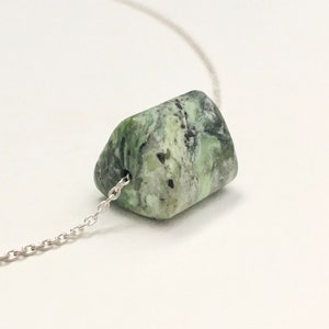Variscite amulet with sterling silver