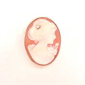 Vintage cameo 14kt gold brooch