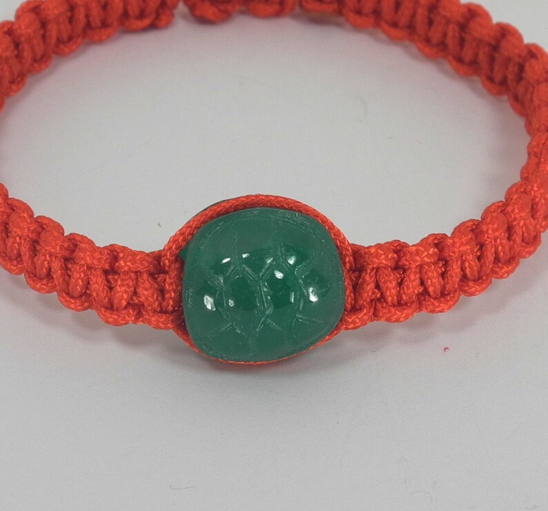 Good Luck Red String Bracelet With Green Jade Turtle Etsy