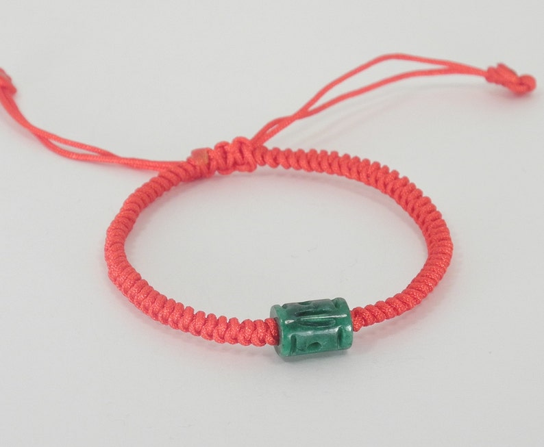 Good Luck Jade Lulutong Red String Bracelet Etsy