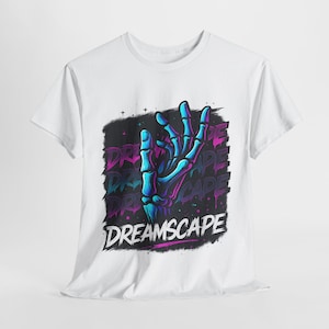 Dreamscape Graphic Tee, Unisex Heavy Cotton Shirt for Dreamers, Casual Wear, Surreal Vaporwave Cyberpunk Graphic Tee for Men & Women