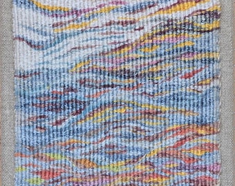 Handwoven Tapestry Art, Botanically Hand Dyed Linen, Spirtitual Art (Ready to Display)