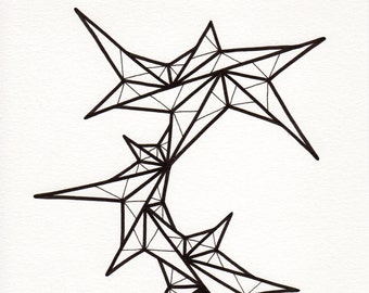 Original Abstract Line Art Drawing – Modern Minimalist Home Decor (8x10)