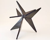 Dark gray, almost black stained glass sculpture by Indiana Artisan DeMaris Gaunt, free shipping
