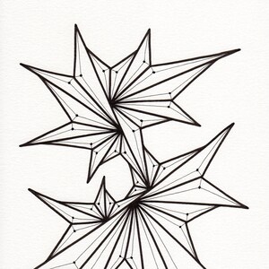 Original marcador a mano alzada dibujo "Tormenta" 8" x 10" arte contemporáneo abstracto por DeMaris único con envío gratuito!