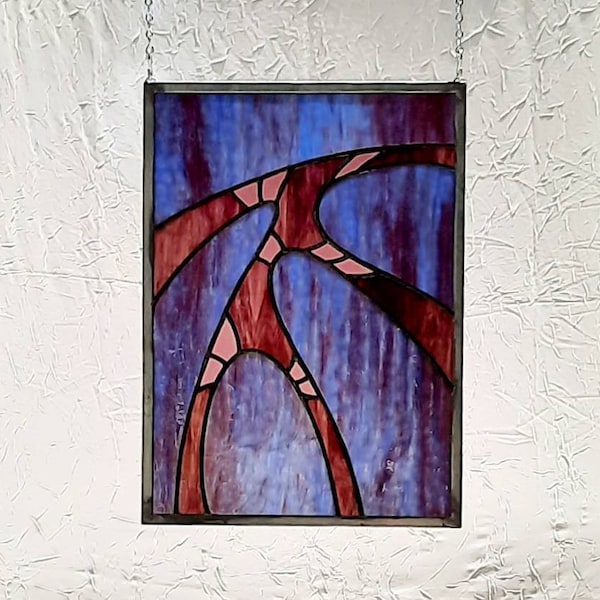 Margin of Error: Original Stained Glass Panel, 10 5/8" x 14 5/8"