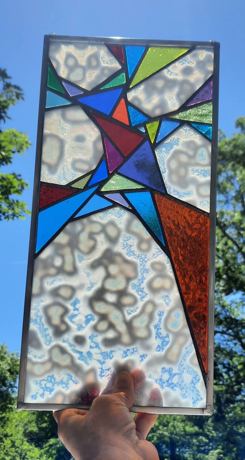 Stained Glass Window Panel Abstract Original Design Great Gift by ...