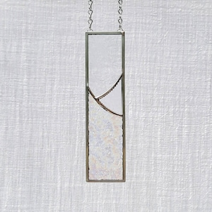 Mini vidriera panel de cristal claro textura iridiscente arte suncatcher by DeMaris Glazier 2.25 x 8.5 envío gratis!