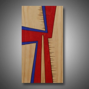 Panel de arte abstracto pirograbado – Lápices Prismacolor, Decoración moderna para el hogar