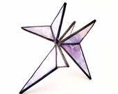 Purple and white mottled stained glass sculpture by Indiana Artisan DeMaris Gaunt, free shipping