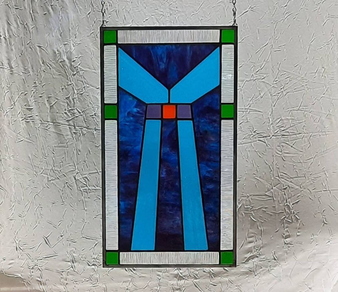 Stained Glass Window Panel, Abstract Original Design, Free Shipping! - Etsy