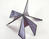 Purple stained glass sculpture by Indiana Artisan DeMaris Gaunt, one of a kind, free shipping