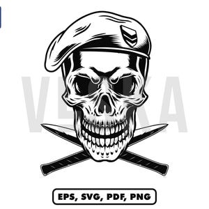 Soldier skull with cross blade vector, military skull SVG, Military skull vector, Military skull vector, Military tshirt design