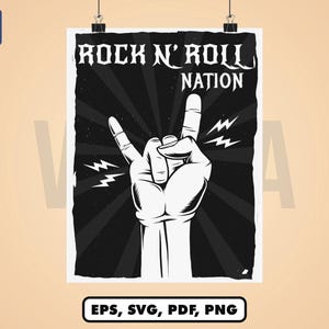 Affiche vintage rock n roll SVG