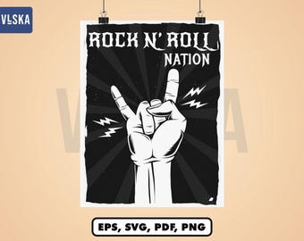 Rock n Roll vintage poster SVG