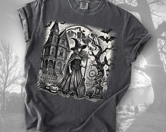 Halloween Witch Shirt Cottage Witch Comfort Colors T Shirt, Vintage Spooky Shirt, Vintage Halloween Women Shirt, Witchy Vibes Shirt