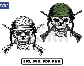 Dibujo vectorial de calavera de soldado, SVG de calavera militar, vector de calavera militar, vector de calavera militar, vector de calavera de veterano, diseño de camiseta militar