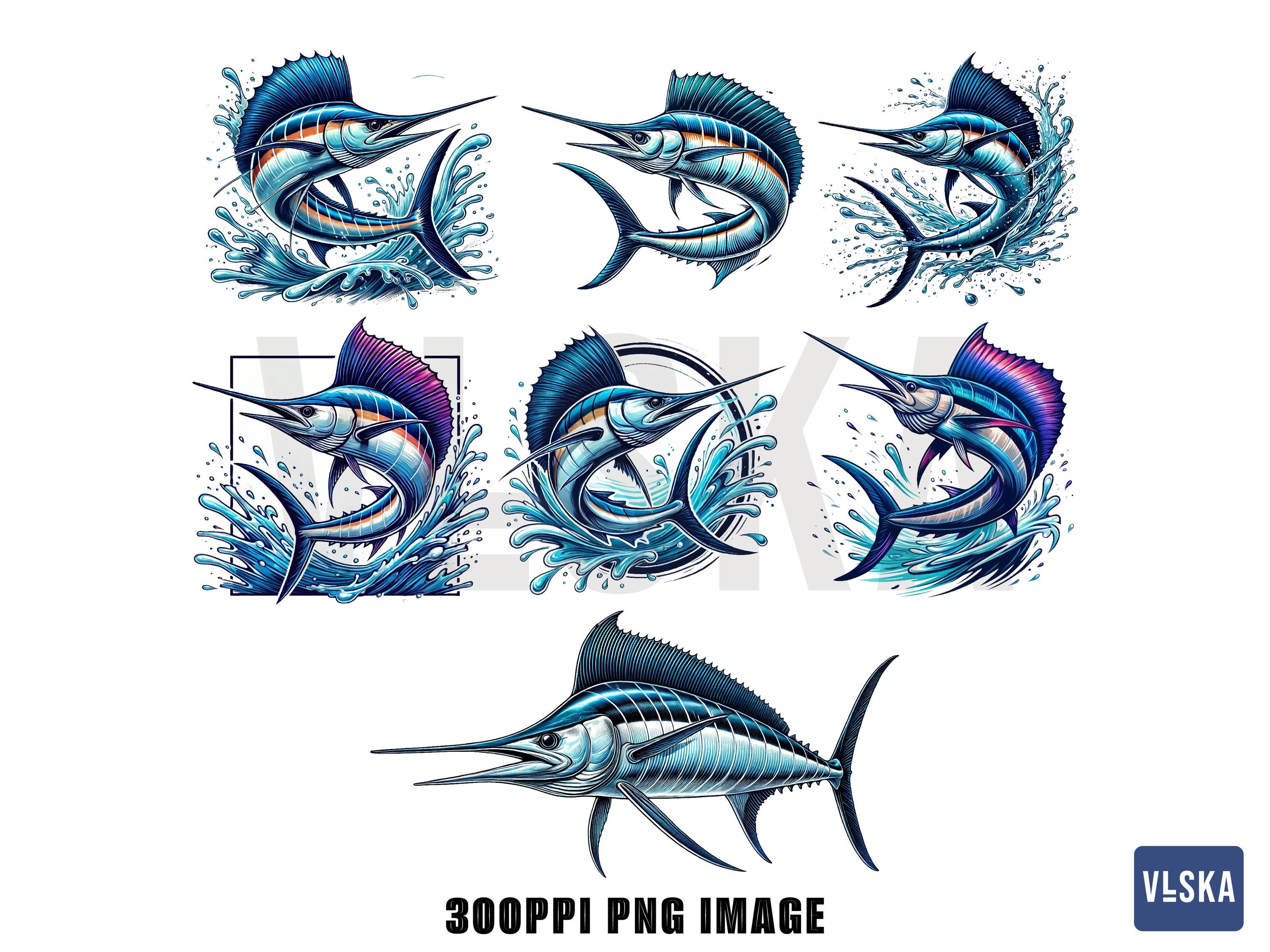 Affiche Vintage Les Kouba - Bleu Marlin Et Océan Profond - Occasion